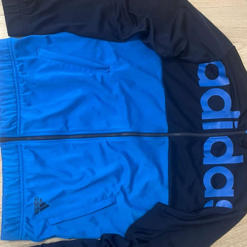 Adidas Blue & Black Zip-Up Jacket – Size S – Excellent Condition